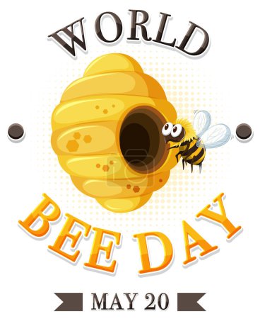 Téléchargez les illustrations : Graphique vectoriel coloré pour l'événement Journée mondiale de l'abeille - en licence libre de droit