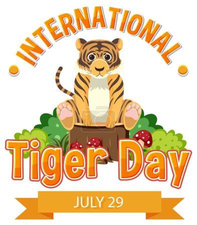 Ilustración de Colorido gráfico vectorial para el Día Internacional del Tigre - Imagen libre de derechos