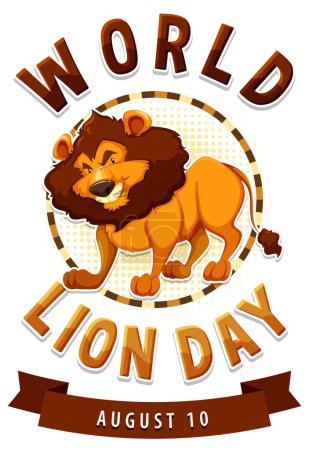 Graphique vectoriel d'un lion pour la Journée mondiale du lion