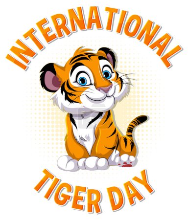 Niedlicher Cartoon-Tiger fördert Artenschutz