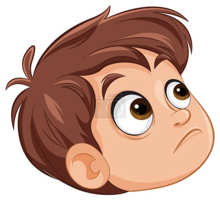 Vector illustration of a boy with a puzzled expression