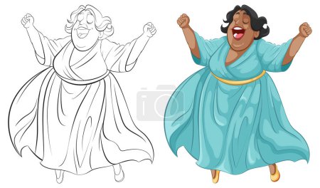 Illustration for Vector illustration of a happy woman dancing - Royalty Free Image