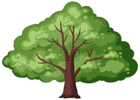 Ilustración de Vector de dibujos animados de un árbol verde vibrante - Imagen libre de derechos