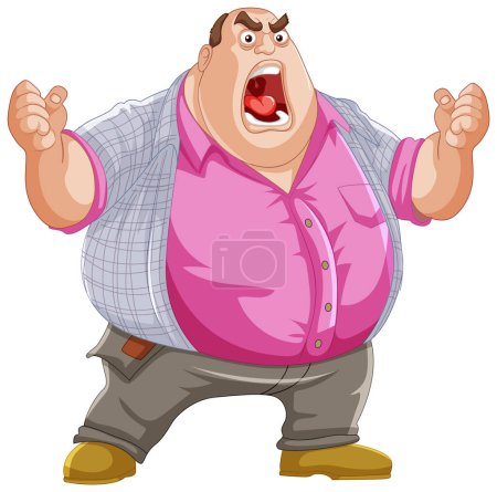 Illustration for Illustration of a furious man in casual attire - Royalty Free Image
