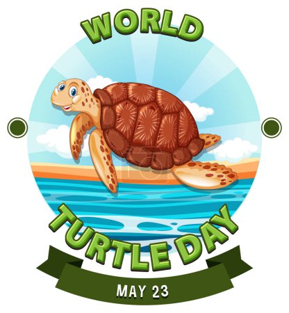 Téléchargez les illustrations : Graphique vectoriel coloré pour l'événement Journée mondiale de la tortue - en licence libre de droit