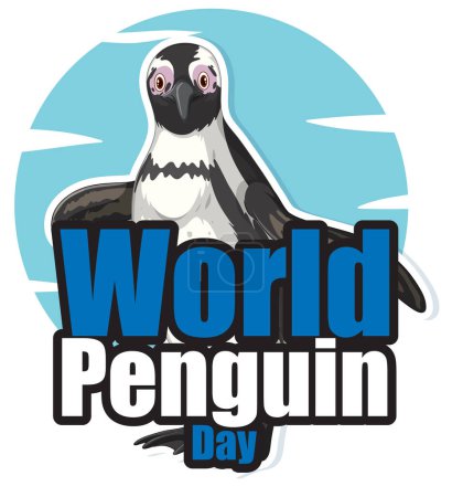 Cute penguin graphic for World Penguin Day event