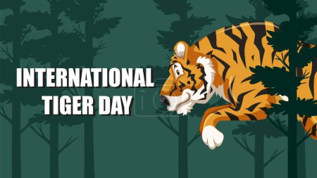 Illustration for Vector illustration of a tiger for awareness event - Royalty Free Image