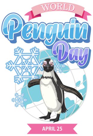 Fröhlicher Pinguin mit Schneeflocken feiert einen besonderen Tag.