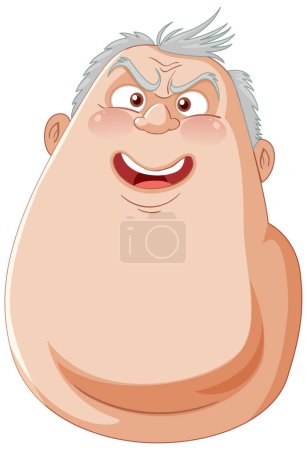Ilustración vectorial de un hombre de dibujos animados feliz y anciano.