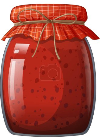 Illustration for Vector illustration of a sealed jar of raspberry jam - Royalty Free Image