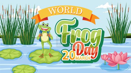 Colorful vector celebrating World Frog Day in March