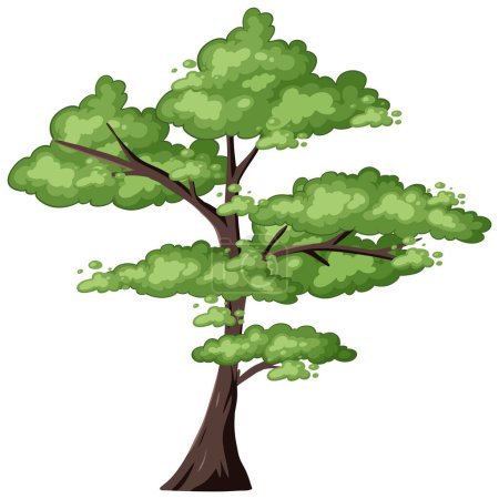 Un gráfico vectorial vibrante y estilizado de un árbol