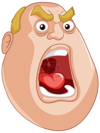 Illustration for Cartoon illustration of a man with a surprised expression. - Royalty Free Image