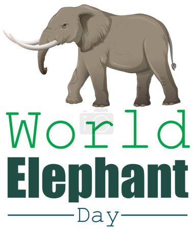 Illustration for Illustration honoring global elephant conservation efforts - Royalty Free Image