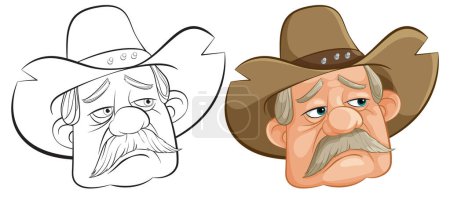 Vektorillustration einer Comic-Cowboy-Figur