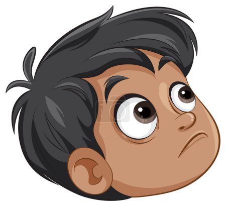 Illustration for Vector illustration of a thoughtful young boy - Royalty Free Image