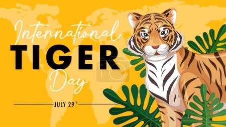 Vektorillustration für den Internationalen Tag der Tiger