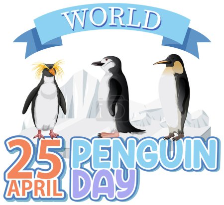Colorful vector celebrating penguins and conservation