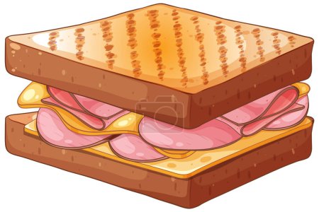 Téléchargez les illustrations : Illustration vectorielle d'un sandwich classique - en licence libre de droit