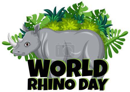 Graphique vectoriel d'un rhinocéros pour la Journée mondiale du rhinocéros