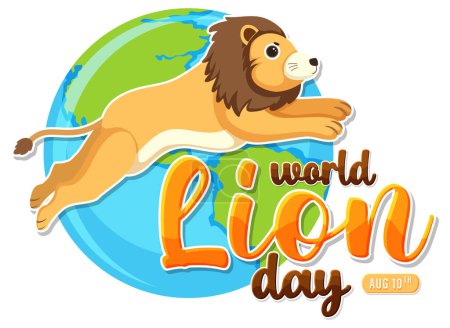 Colorful vector graphic for World Lion Day event
