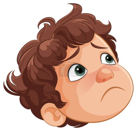 Vector illustration of a boy with a concerned look.