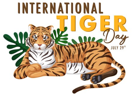 Vector illustration for International Tiger Day, July 29th