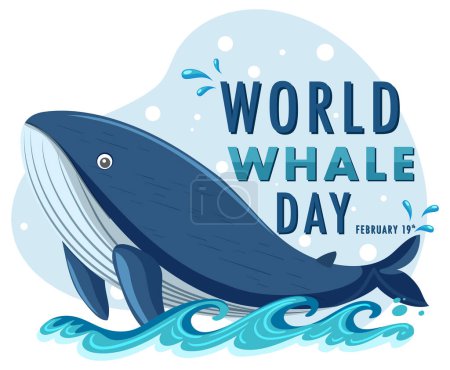 Graphique vectoriel d'une baleine pour la Journée mondiale de la baleine