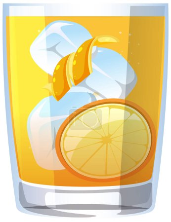 Téléchargez les illustrations : Illustration vectorielle d'une boisson glacée au citron froid. - en licence libre de droit