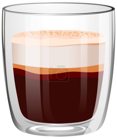 Téléchargez les illustrations : Illustration vectorielle d'une boisson à café en couches - en licence libre de droit