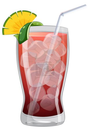 Vector illustration of a cold fruit drink