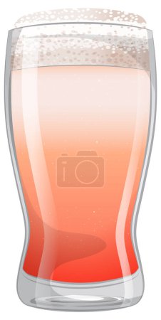 Téléchargez les illustrations : Illustration vectorielle d'une boisson gazeuse dans un verre - en licence libre de droit