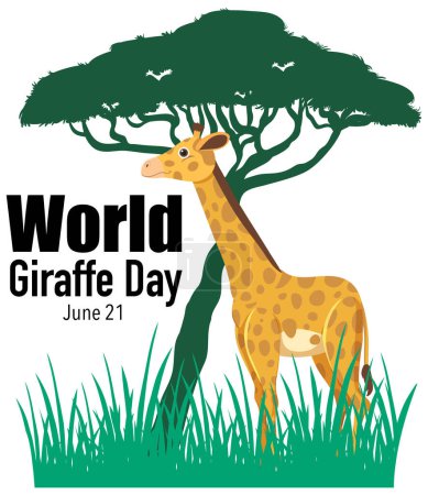 Vector graphic of a giraffe for World Giraffe Day