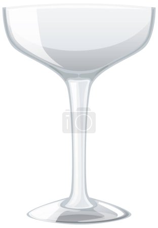 Téléchargez les illustrations : Illustration vectorielle d'un verre à vin transparent. - en licence libre de droit