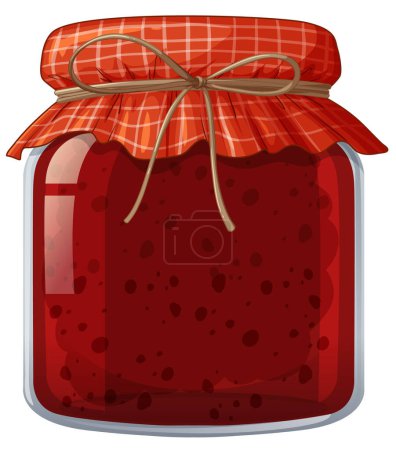 Illustration for Vector illustration of a sealed jar of jam - Royalty Free Image