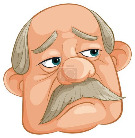 Illustration for Vector illustration of a displeased elderly man - Royalty Free Image