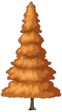 Illustration for Cartoon-style pine tree with autumn foliage - Royalty Free Image