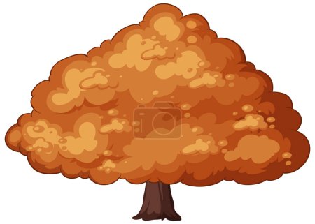 Ilustración de Ilustración vectorial de un árbol de otoño exuberante y naranja - Imagen libre de derechos