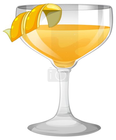 Vector graphic of a cocktail with a citrus garnish