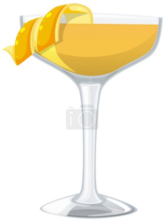 Vector graphic of a cocktail with lemon garnish