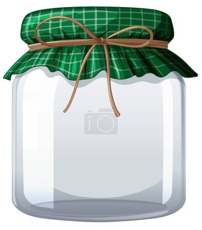 Illustration for Vector illustration of a clear empty glass jar - Royalty Free Image