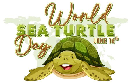 Téléchargez les illustrations : Illustration colorée pour l'événement Journée mondiale de la tortue de mer - en licence libre de droit