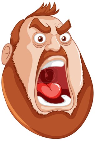 Dibujos animados de un hombre gritando con una expresión furiosa.