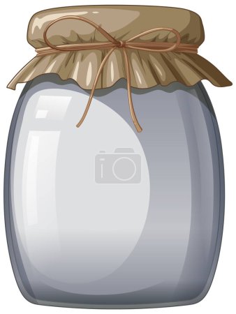 Ilustración de Frasco de vidrio vacío con una cubierta de papel rústico - Imagen libre de derechos