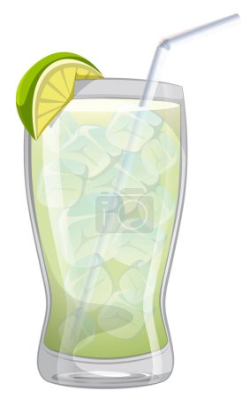 Vector illustration of a cold lime beverage