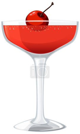 Illustration for Vector illustration of a refreshing cherry cocktail - Royalty Free Image