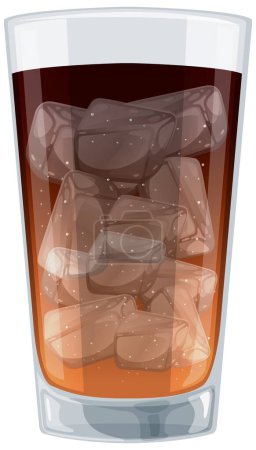 Téléchargez les illustrations : Illustration vectorielle d'une boisson froide avec glaçons - en licence libre de droit