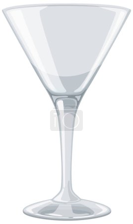 Illustration for Vector illustration of a clear martini glass. - Royalty Free Image