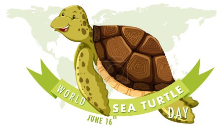 Illustration einer Meeresschildkröte für einen globalen Bewusstseinstag.
