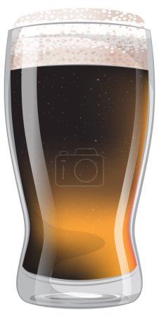 Illustration for Vector illustration of a full beer glass. - Royalty Free Image
